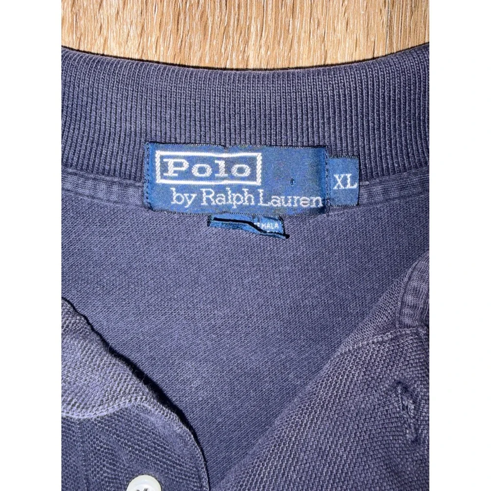 Polo Ralph Lauren Mens XL Navy Blue Short Sleeve Pique Polo Shirt Red Pony Logo